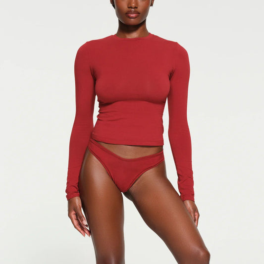 Women's Style Solid Color Round Neck Long Blouses