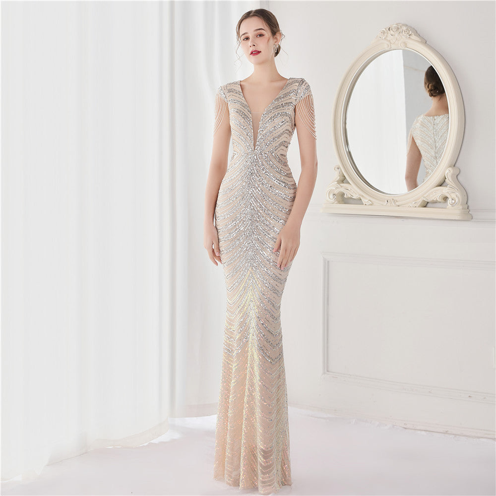 Flower Sequin Craft Beaded Party Dress Wedding Dresses
