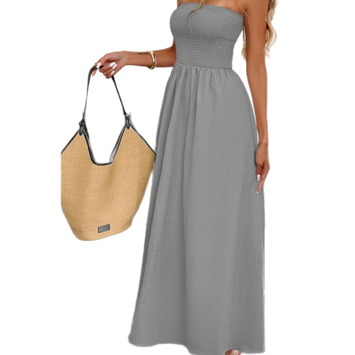 Women's Leisure Vacation Tube Corset Maxi Independent Tops