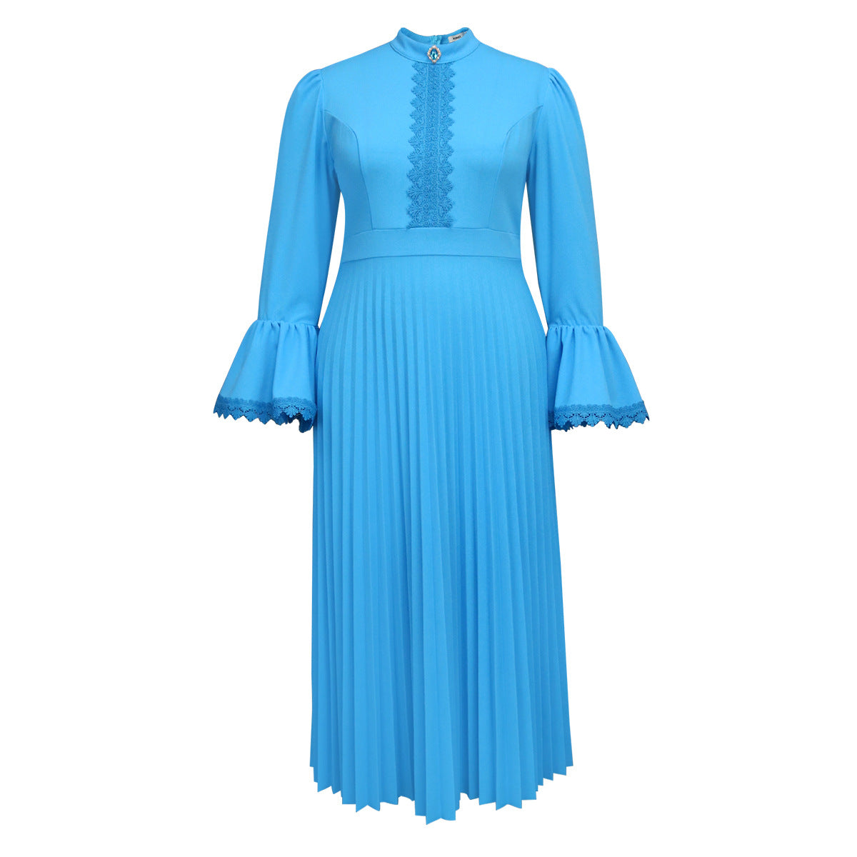 Bell Sleeve Pleated Dress Stylish Loose Dresses
