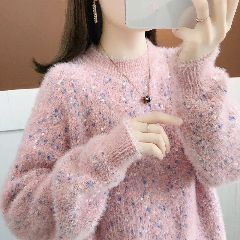 Women's Mink Fur Loose Korean Style Lazy Thickened Women's Sweater