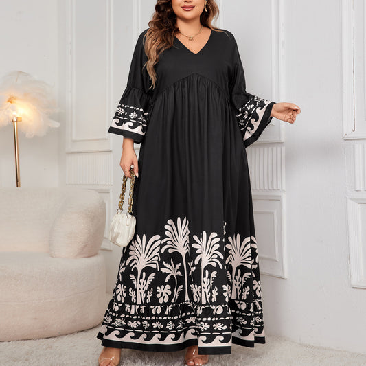 Women's Bell Sleeve Loose Dress Elegant Style Dresses