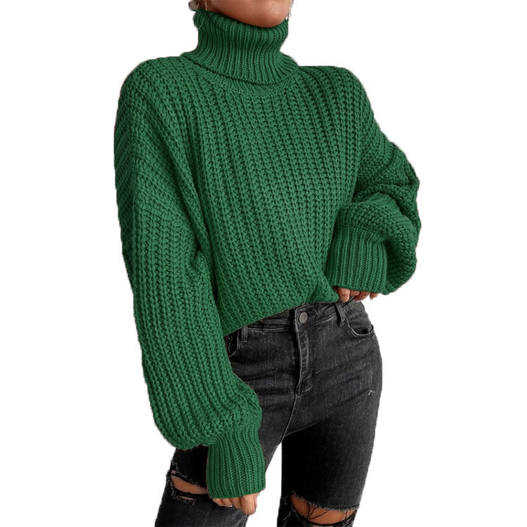 Women's Fashion Knitted Loose Pullover Turtleneck Sweater