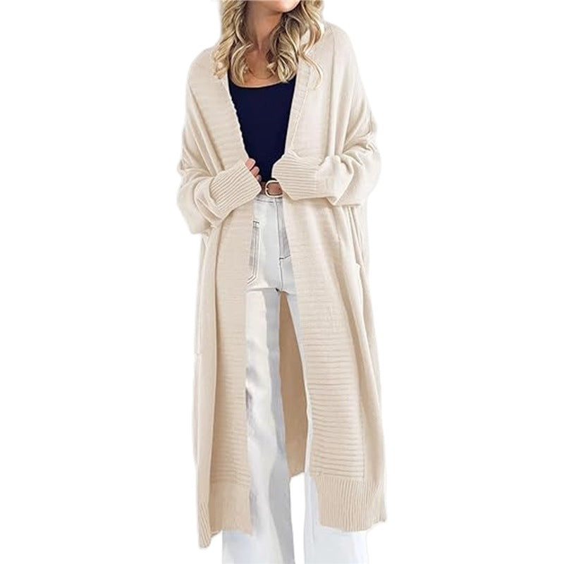 Cool Lazy Versatile Loose Long Pocket Knitwear