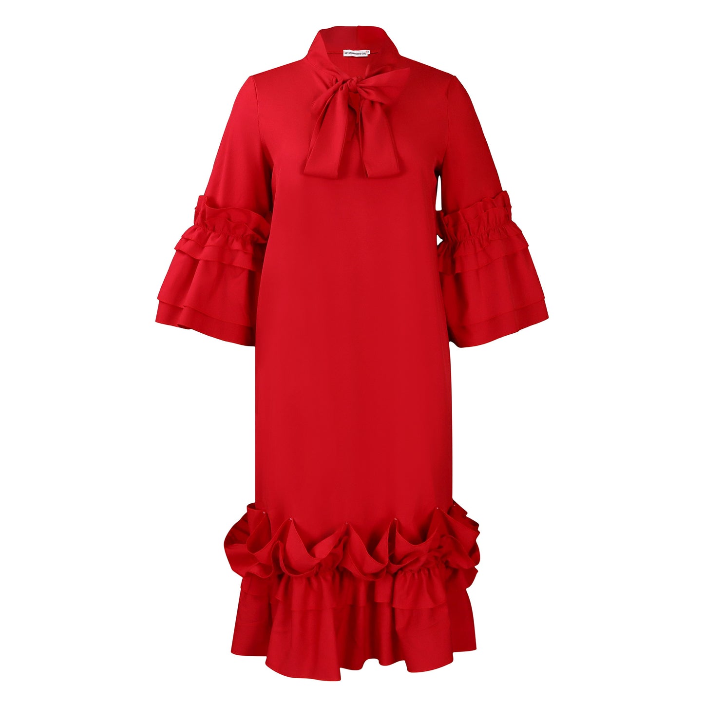 Fashion Casual Style Ruffled Flared Sleeve Plus Size