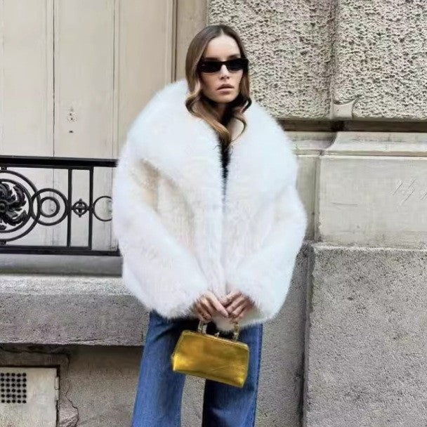 Women's Thickened Warm Faux Fox Street Style Coats