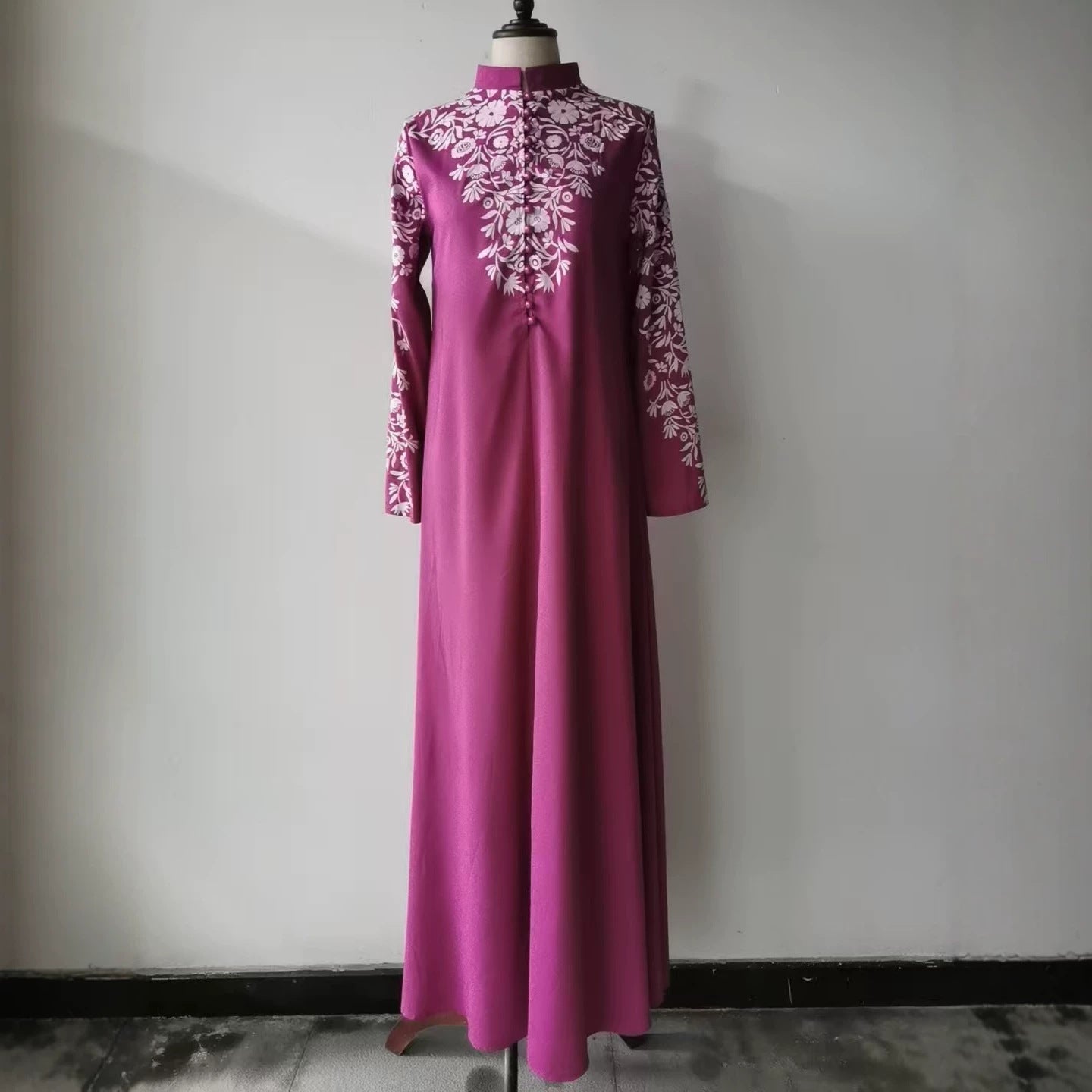 Women's Floral Print Swing Ethnic Style Stitching Dress
