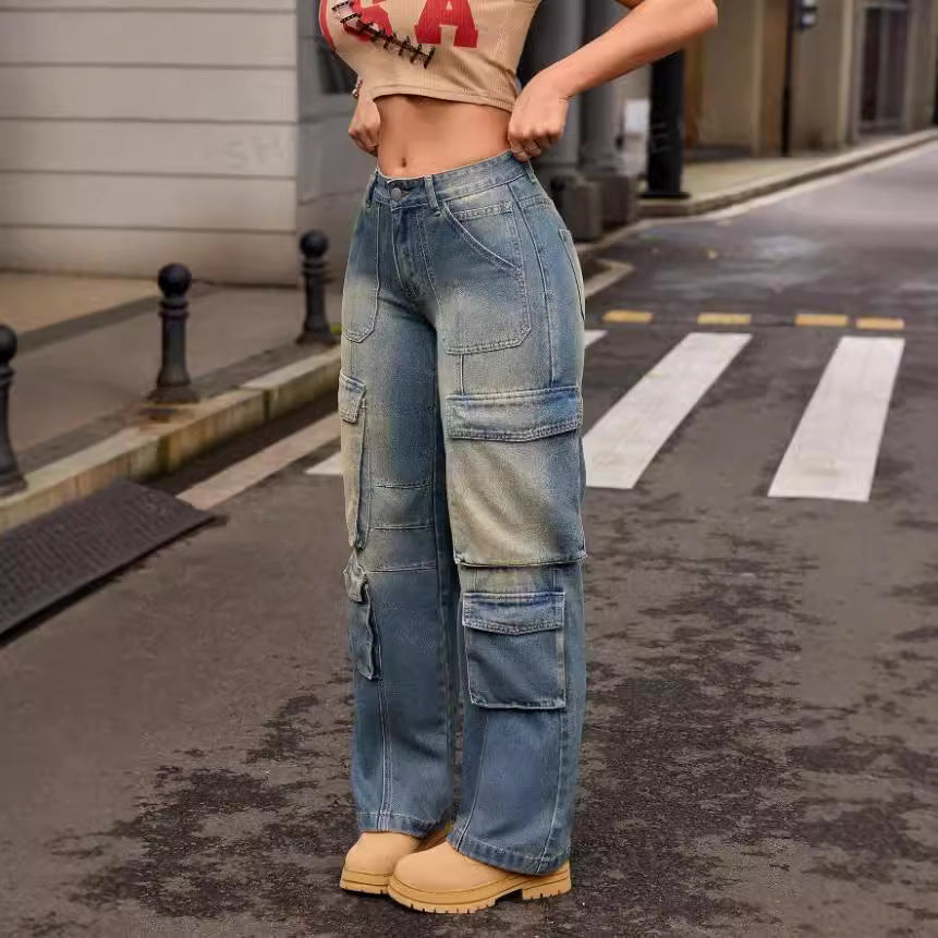 Women's Creative Unique Loose Washed Fashion Jeans