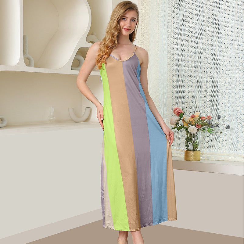 Women's Patchwork Round Neck Sweet Fresh Style Dress