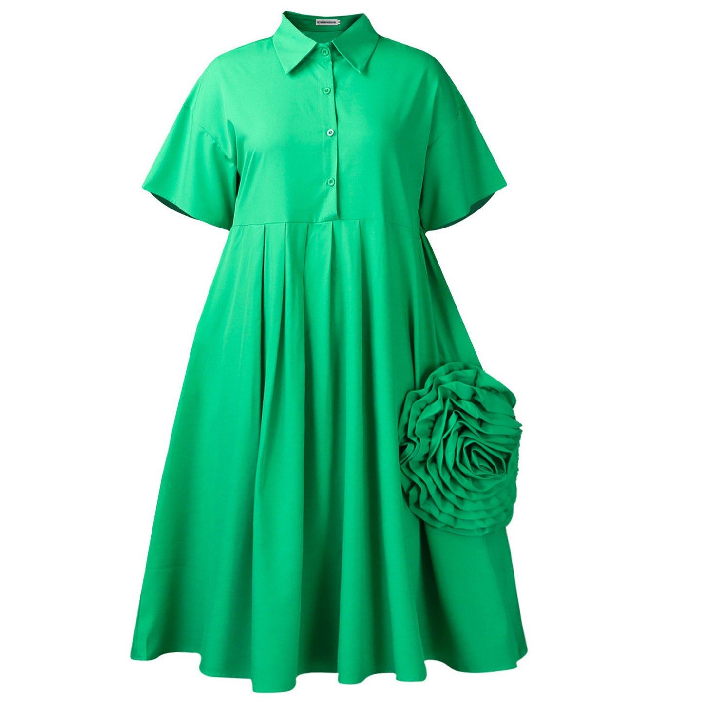 Women's Short-sleeved Solid A- Line Dress African Dresses