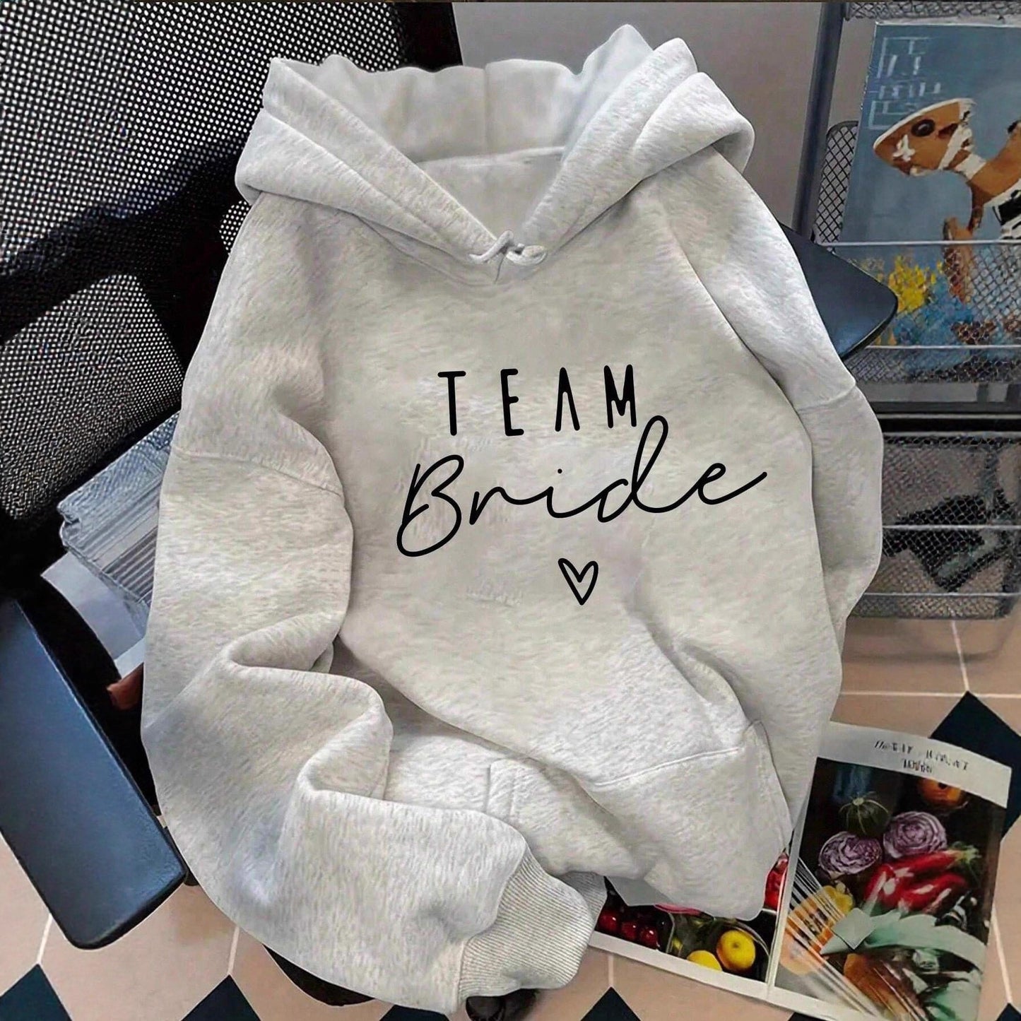 Women's Casual Home Heat Transfer Patch Printed Letters Loose-fitting Hoodie Women's Sweater, Sweater