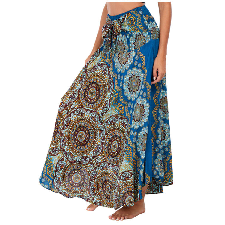 Casual Thai Beach Vacation Two-way Big Swing Belly Dress
