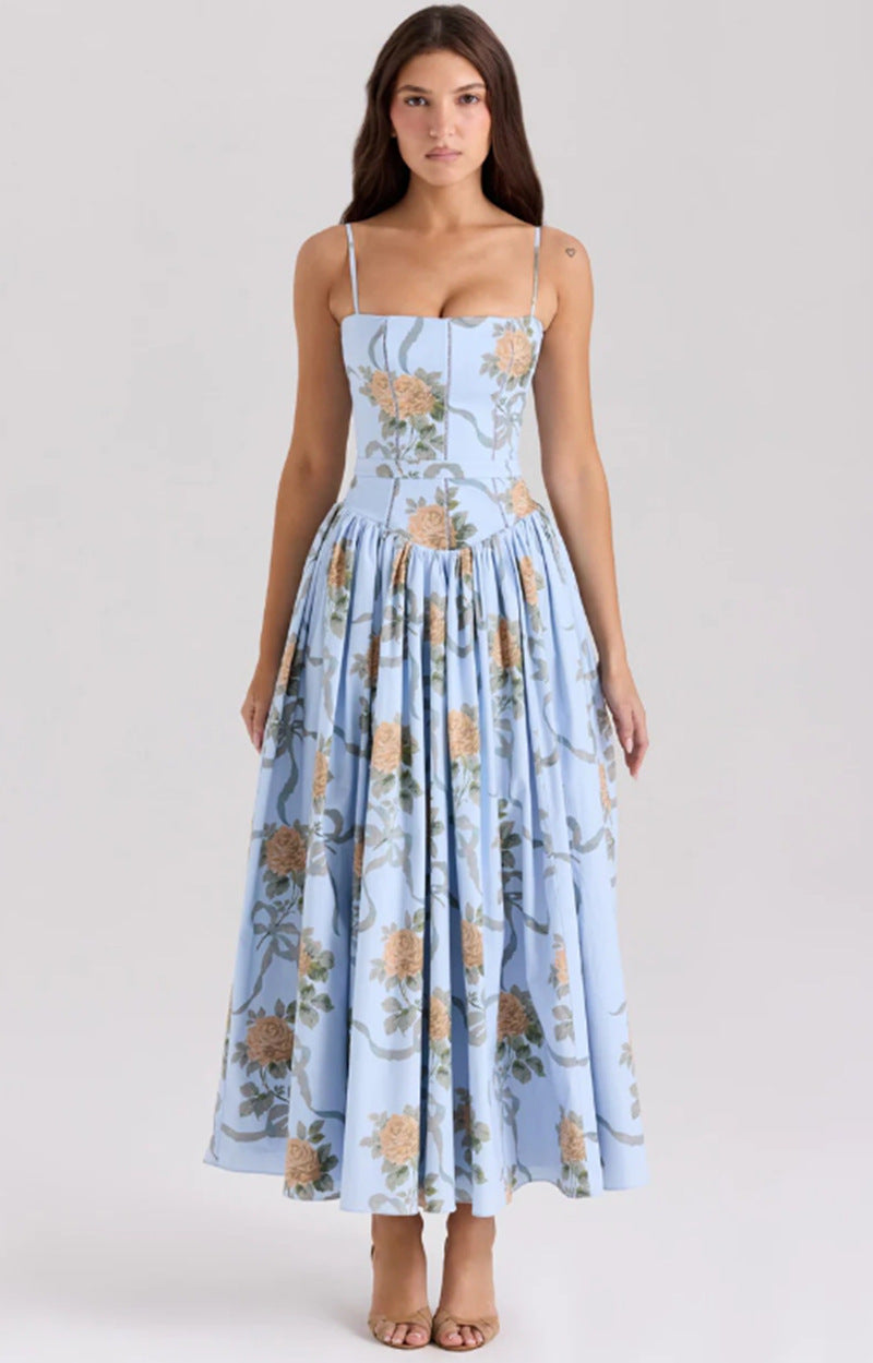 Fashionable High-grade French Strap Gentle Slimming Dress