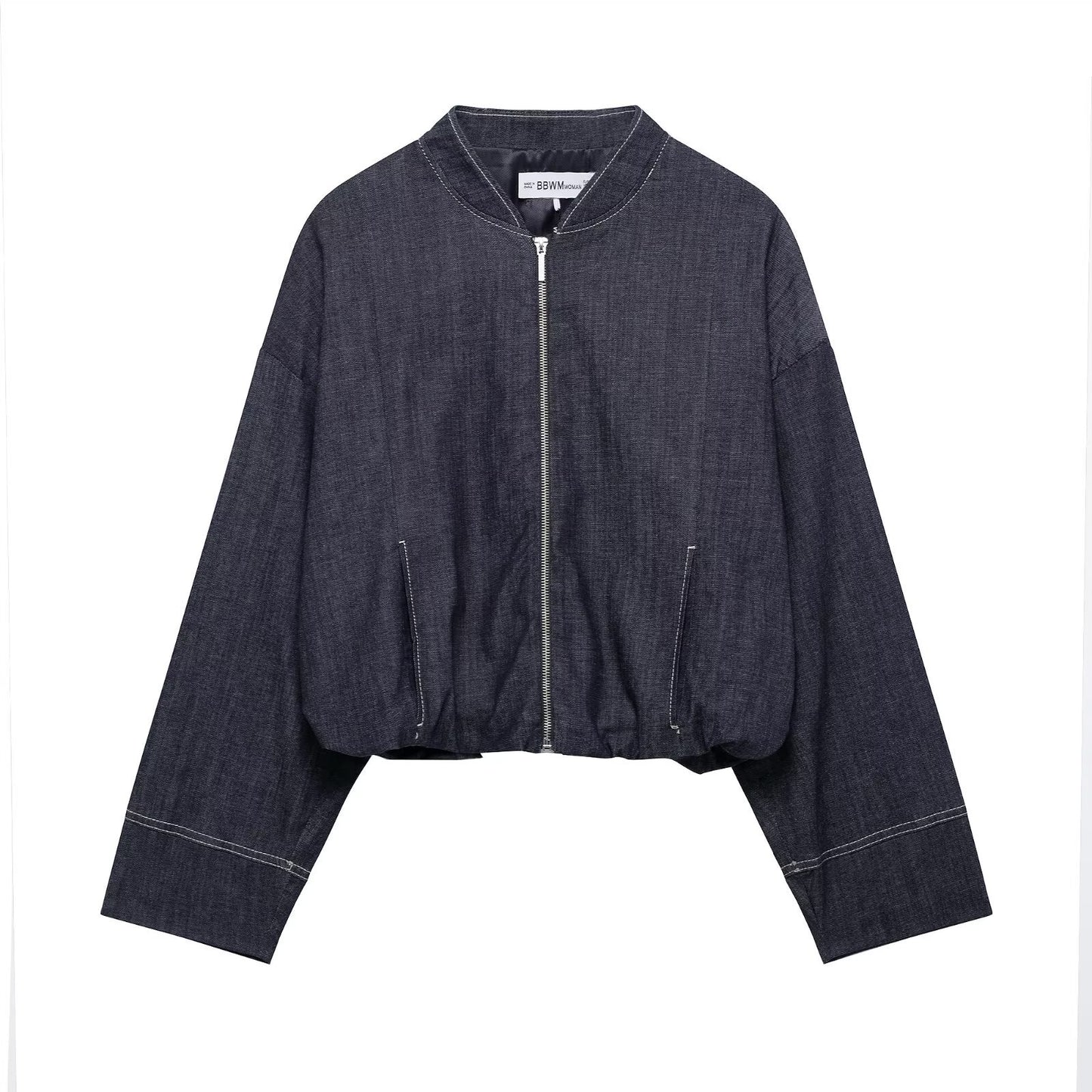 Women's Casual Elegant Balloon Denim Bomber Coats