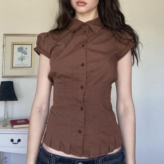 Women's Hot Style Basic Shirt Elegant Waist Blouses