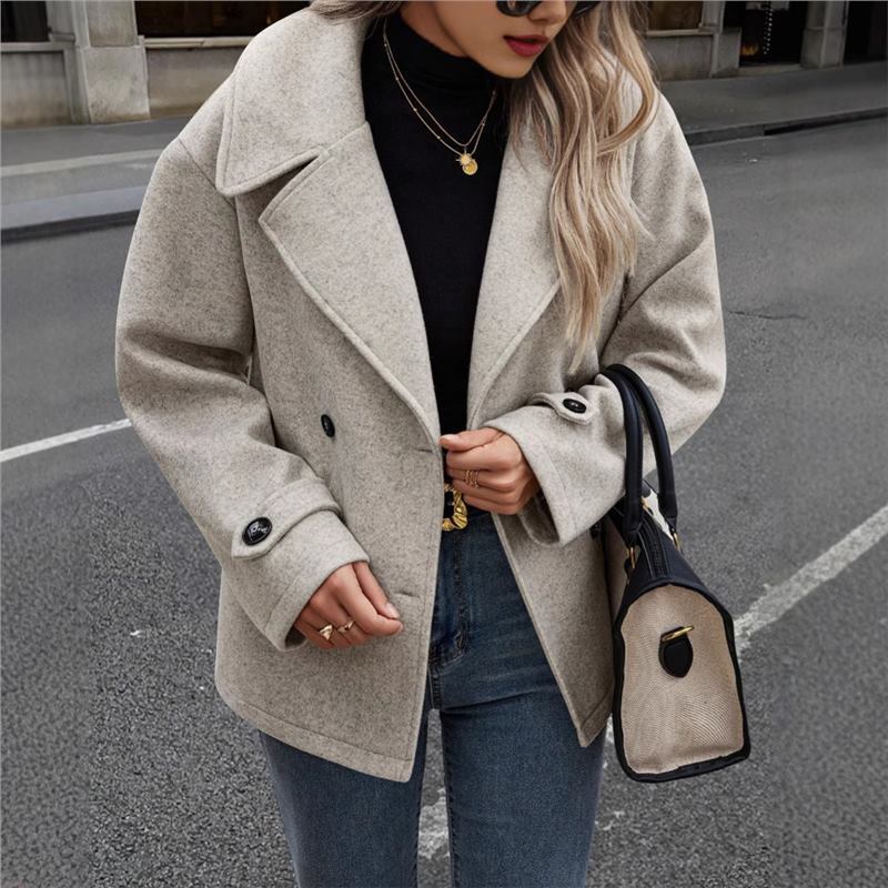 Women's Street Fashion Casual Woolen Collar Coats