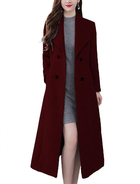 Woolen Thick Lapels Super Long Slim Coats