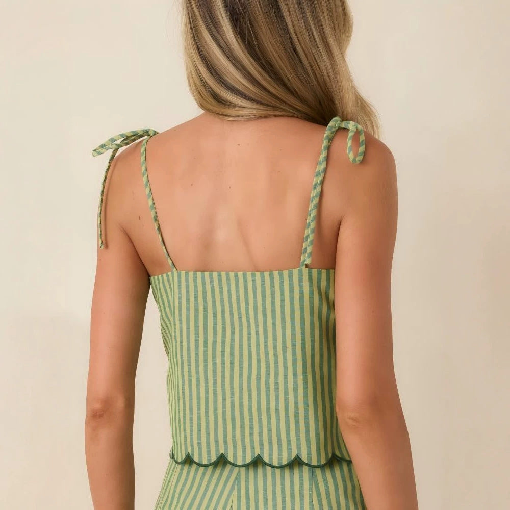 Elegant New Women's Striped Leisure Vacation Fashion Casual Suit