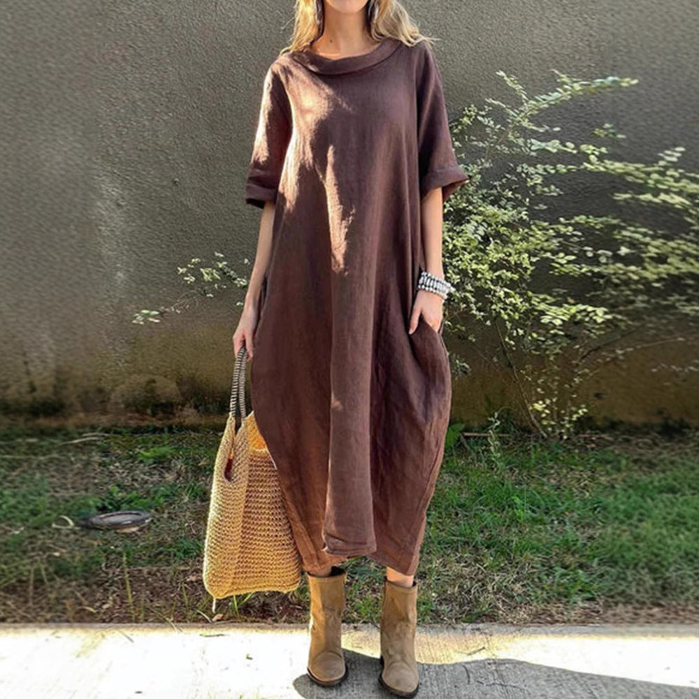 Women's Loose Round Neck Half Sleeve Large Plus Size
