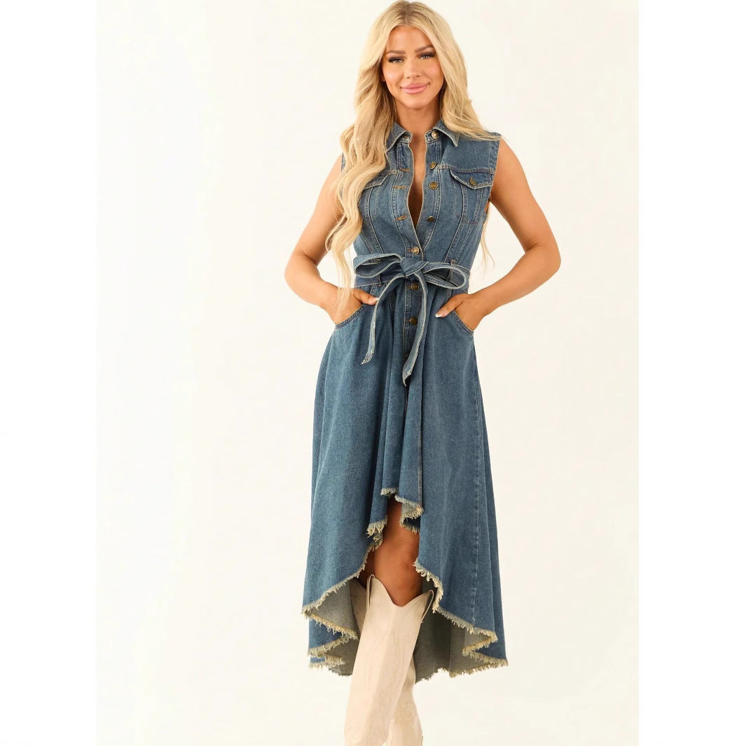 Dress Fashionable Sleeveless Irregular With Personality Dresses