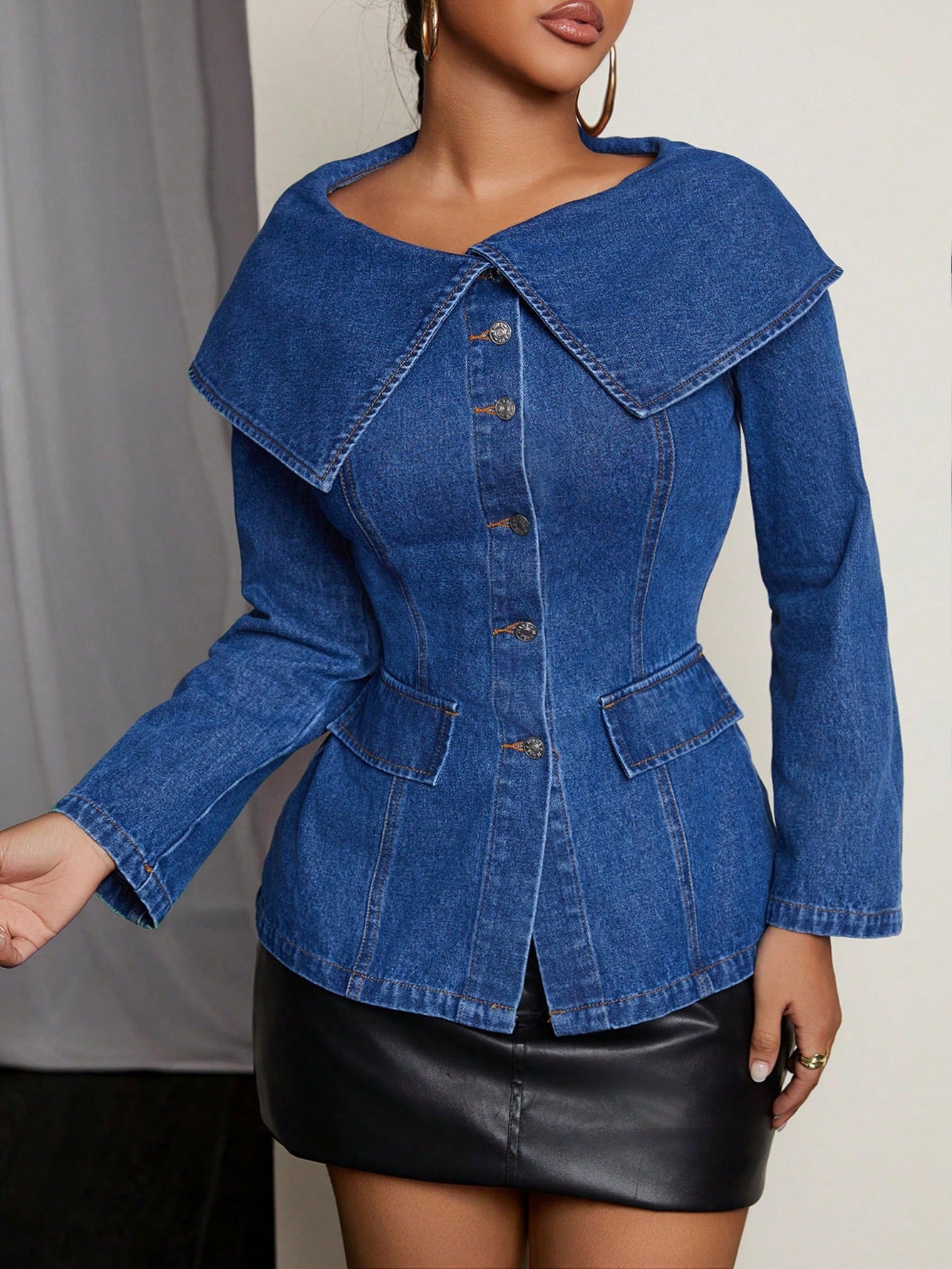 Big Lapel Long Sleeve Versatile Personality Jackets
