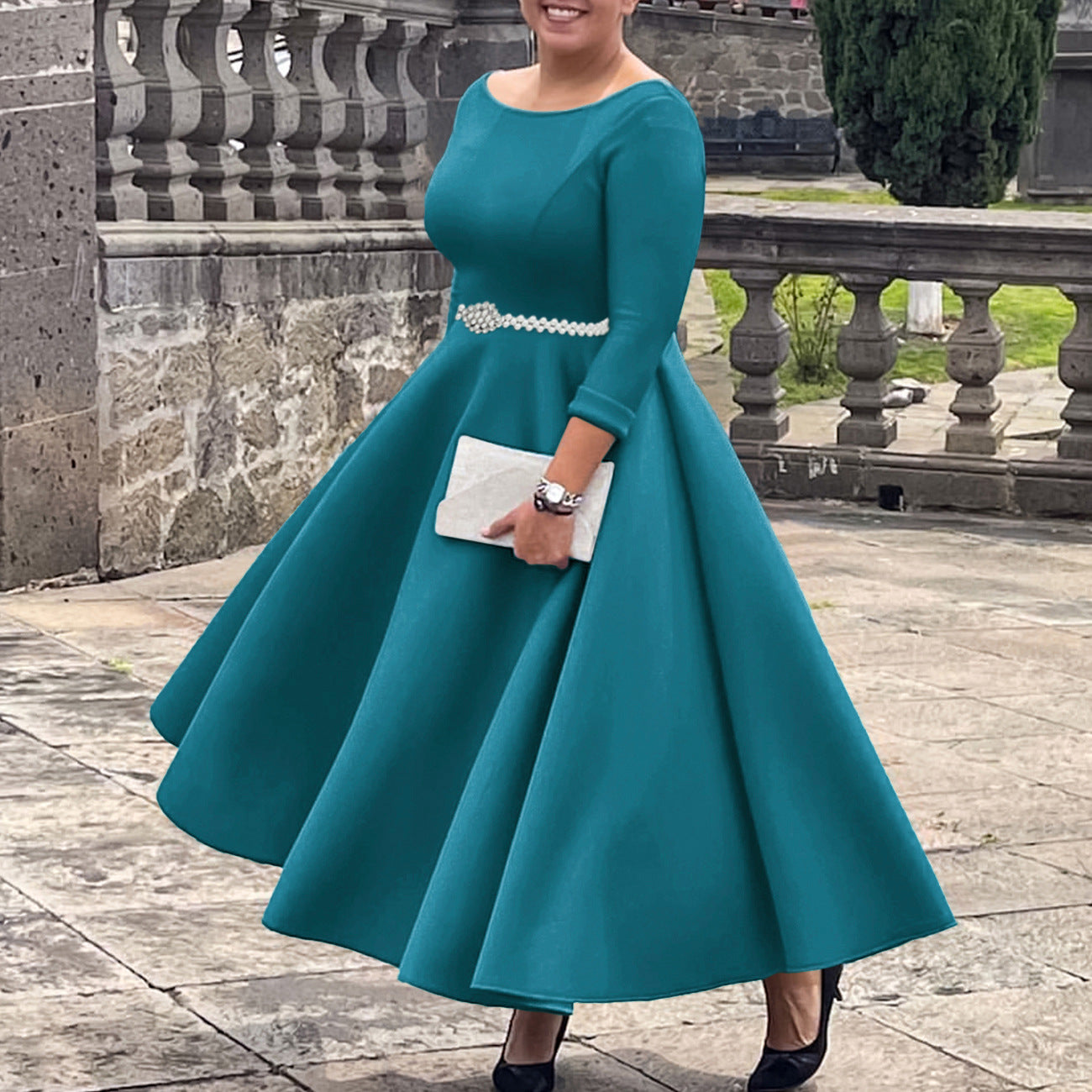 Solid Color Large Swing Elegant Dress Skirts