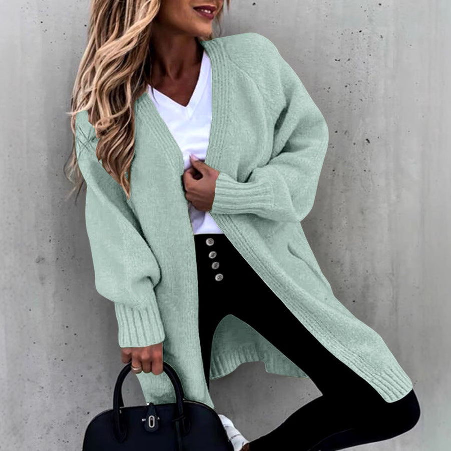 Women's Knitted Idle Style Loose Mid-length Large Cardigans
