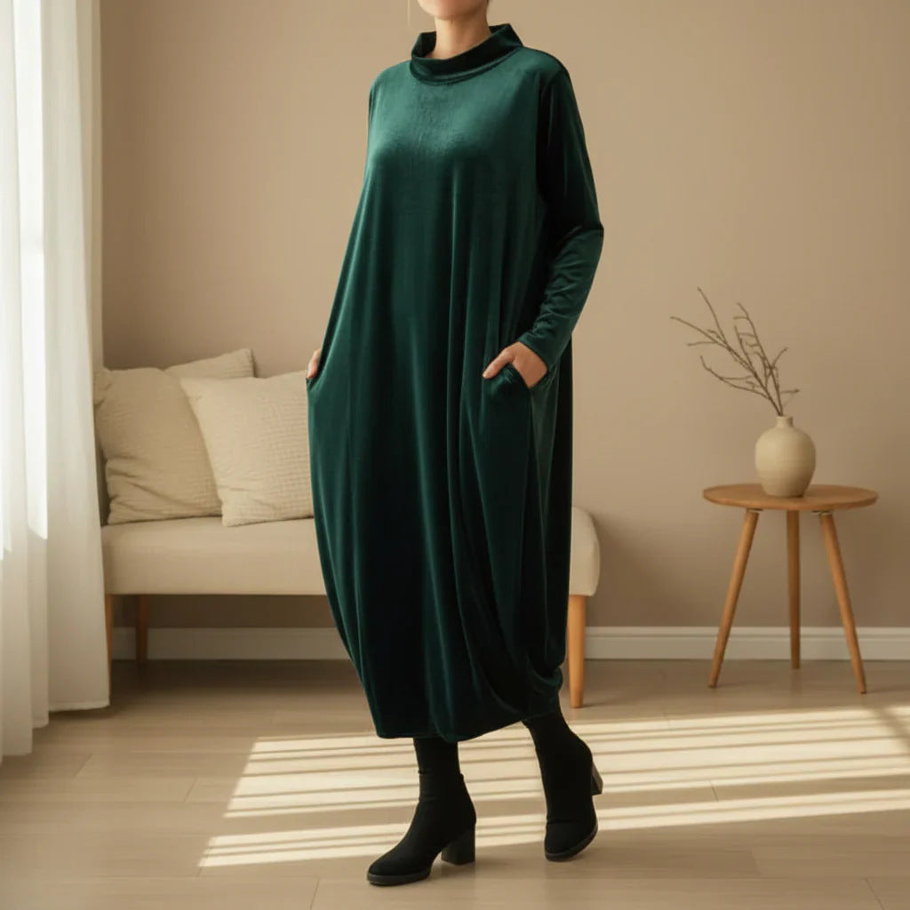 Attractive Durable Veet Loose Temperament Long Dress