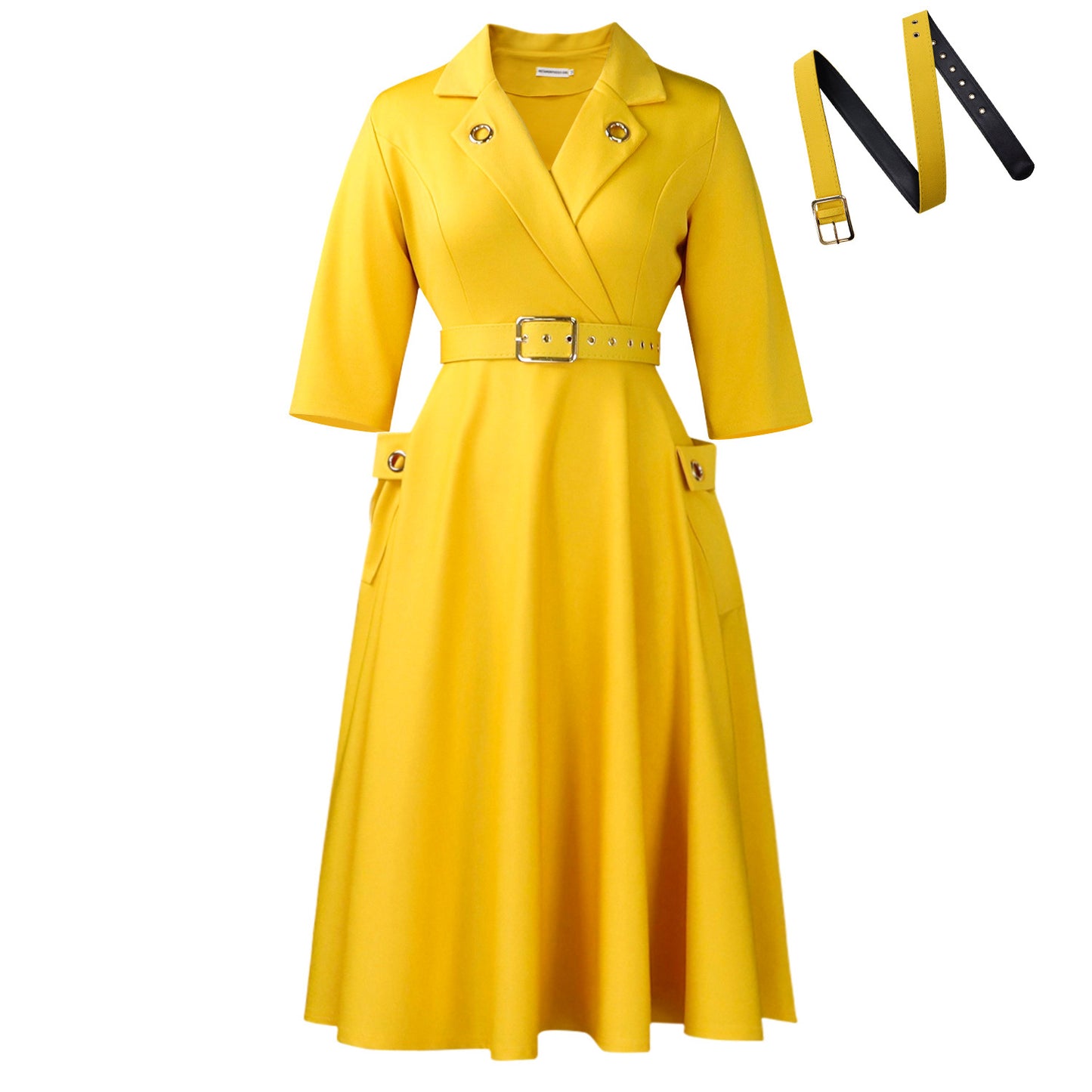Waist Tight Business Graceful Fashionable Solid Dress