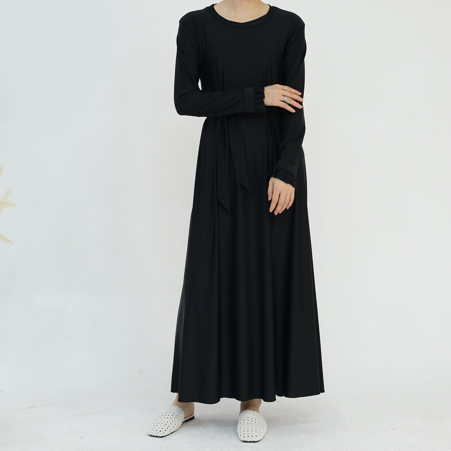 Conservative Solid Color Split Two-piece Swimsuit Dresses