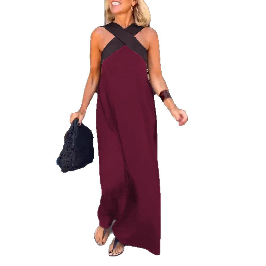 Women's Summer Long Cross Sexy Beauty Back Dress