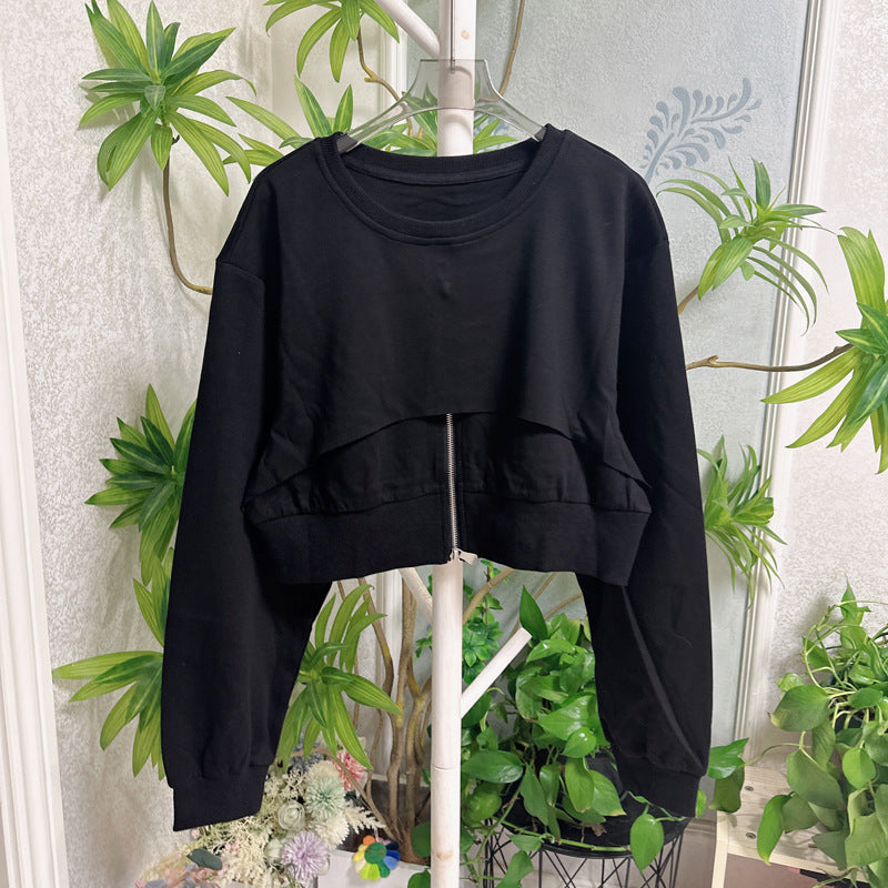 Spring Car Style Pullover Sweatshirt Round Sweaters