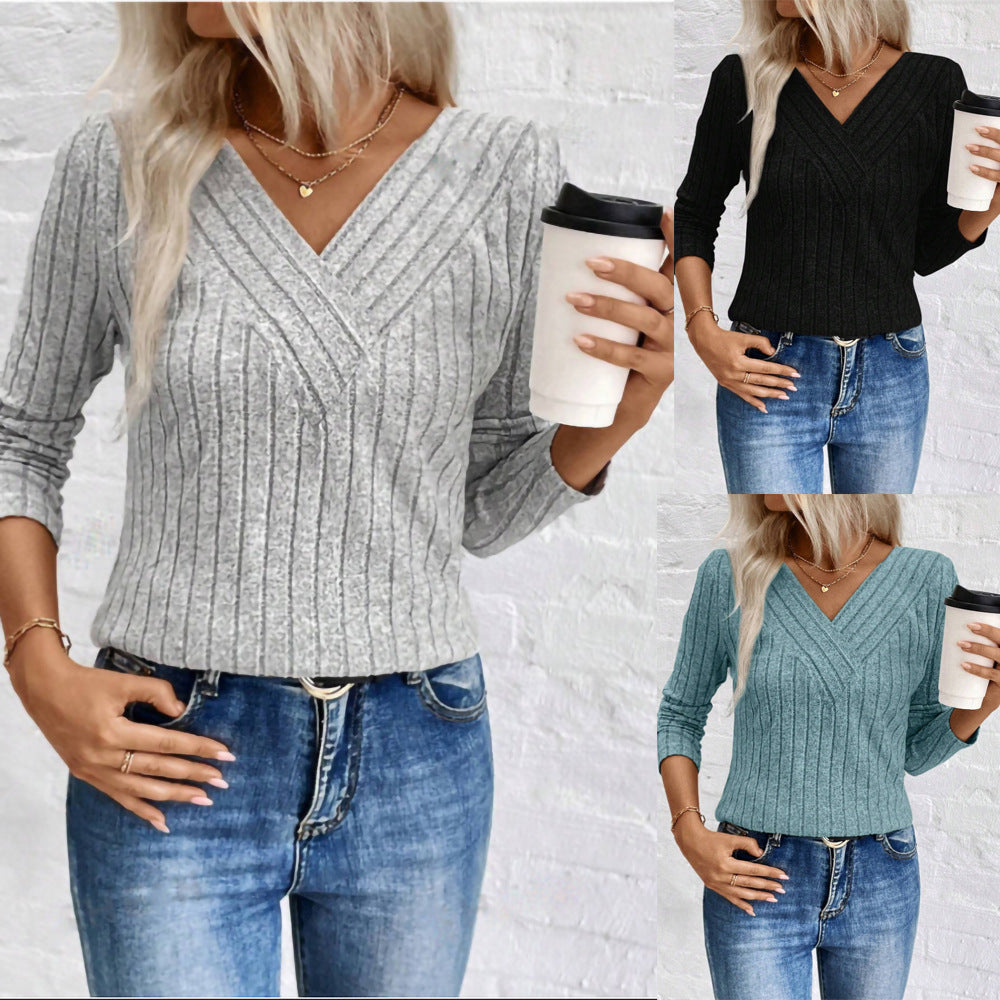 Classy Women's Pullover Long Sleeve T-shirt Sweaters