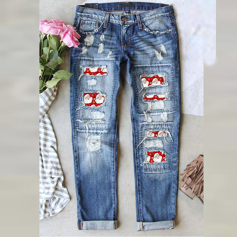 Women's Slouchy Cool Ripped Slimming Trousers Jeans