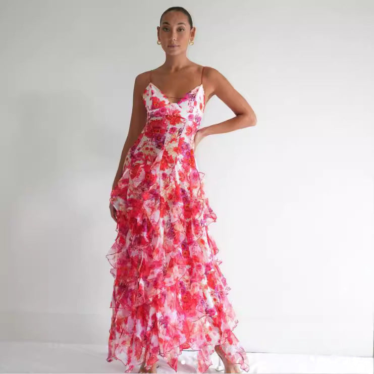 Women's Fashion Chiffon Fairy Strap Elegant Dress Dresses