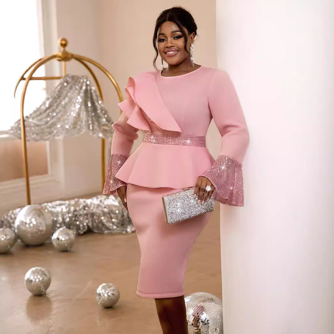 Featured Ruffles Flare Sleeve Dress Party Dresses