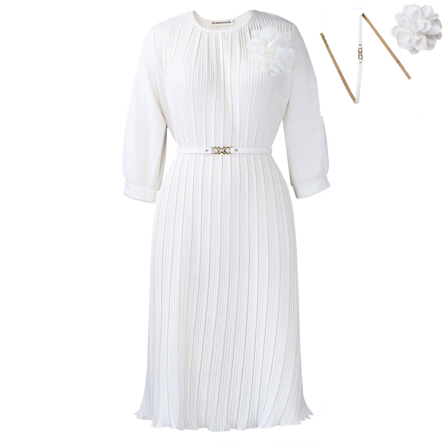 Women's Solid Color High Waist Ruffles Sheath Pencil Dress