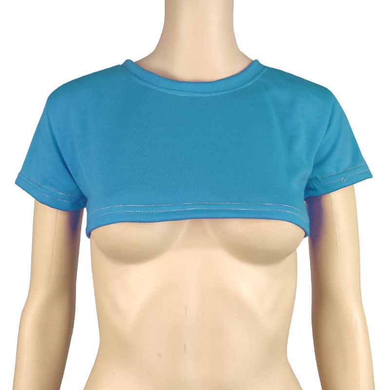 Women's Sexy Casual T-shirt Short-sleeved Solid Color Blouses