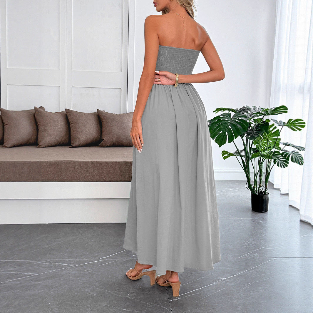Women's Leisure Vacation Tube Corset Maxi Independent Tops