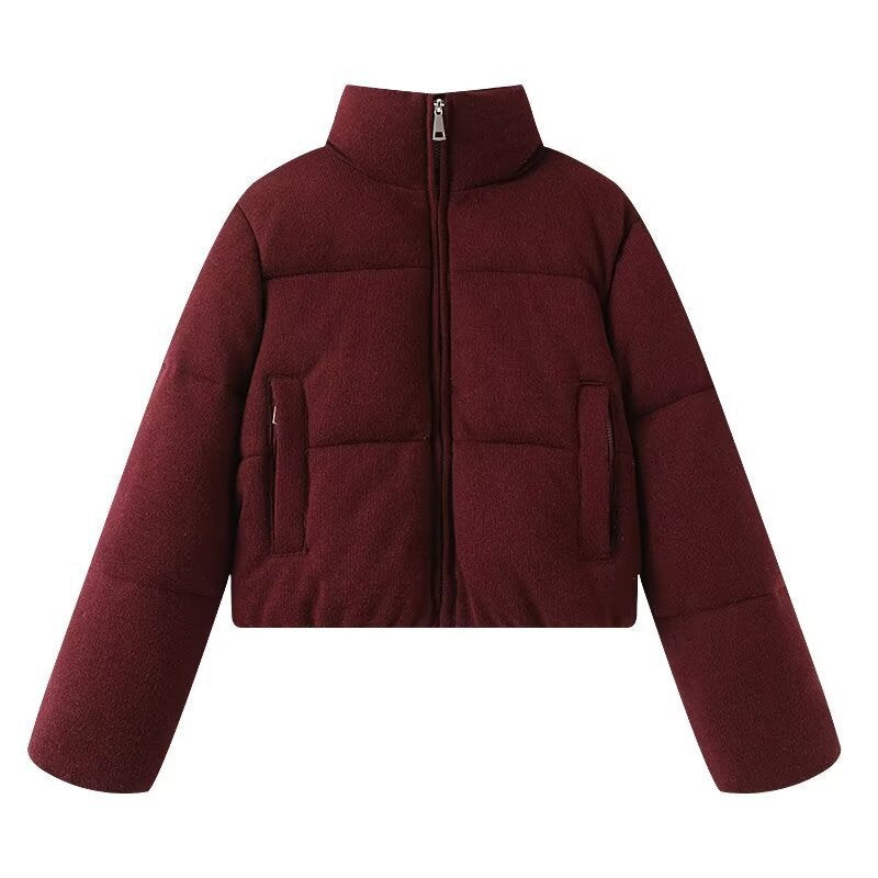 Women's Knitted Fabric Stand-up Collar Thermal Cotton Coats