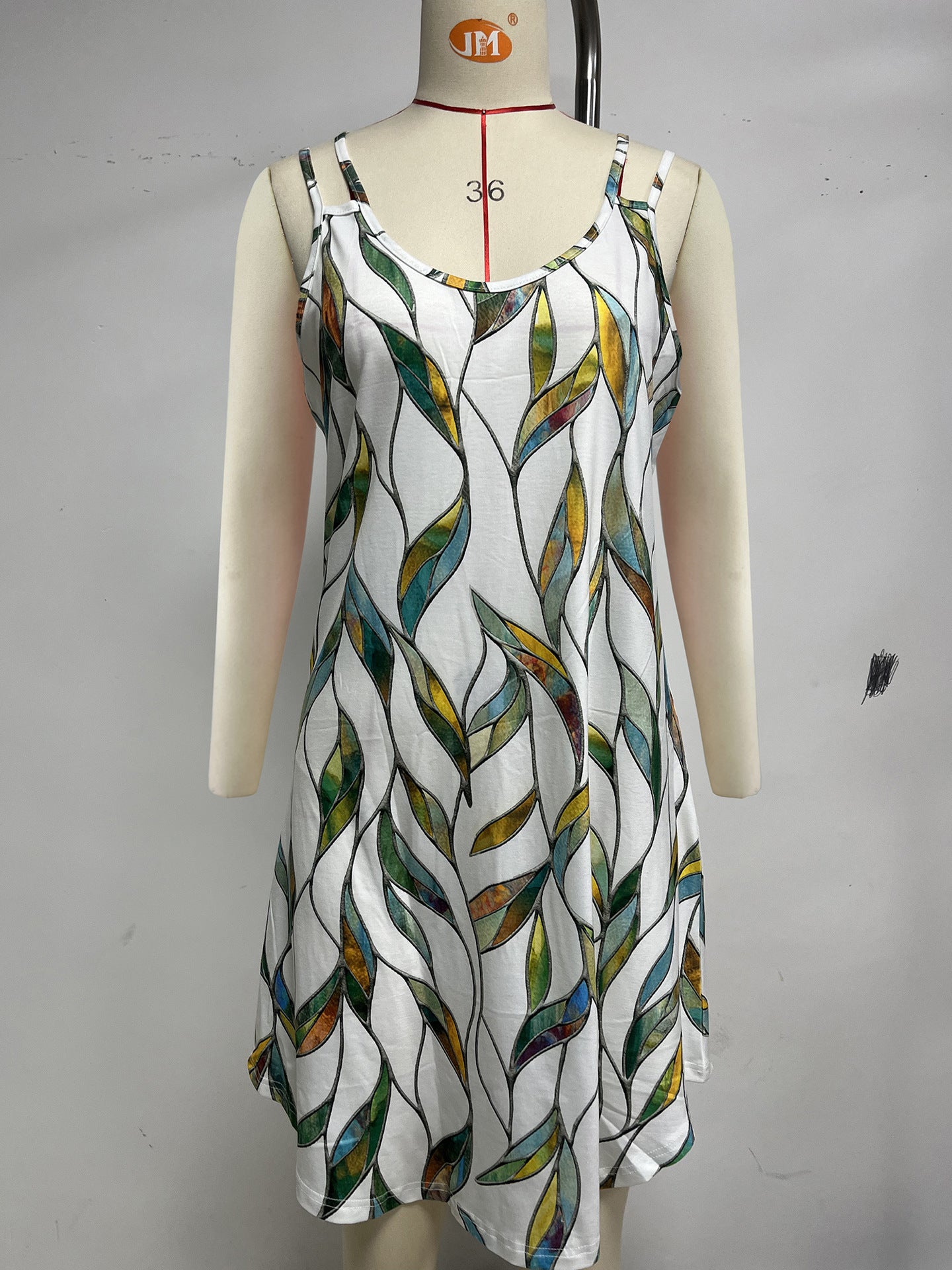 Trendy Women's Sleeveless Halter Printing Slip Dress