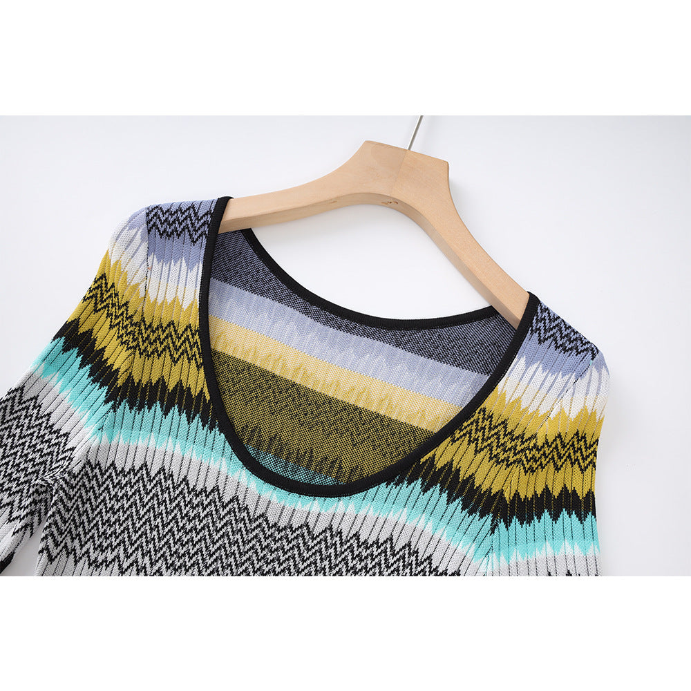 Scoop High Elastic Sleeve Early Autumn Dresses