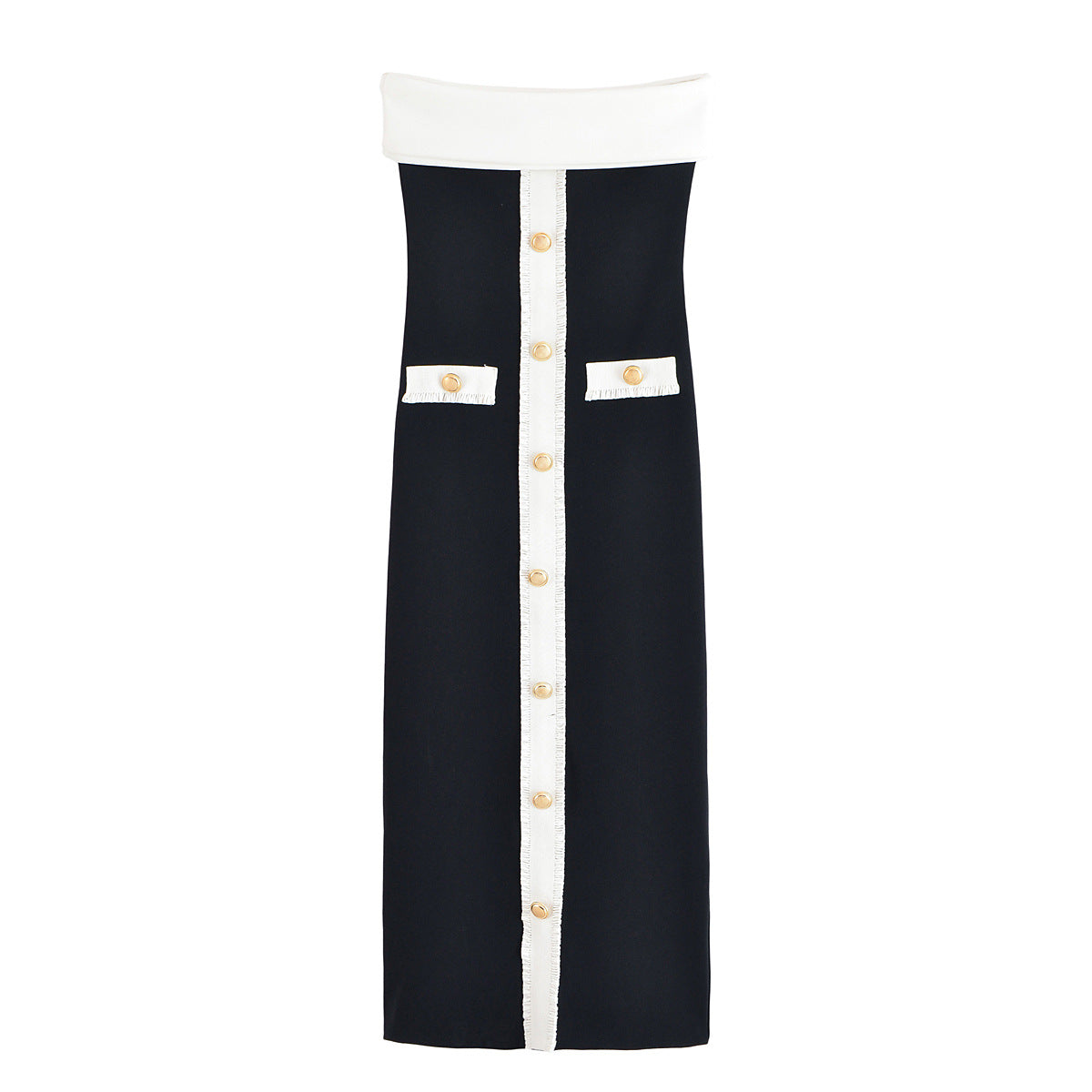 Women's Autumn Pullover Straight Collar Sleeveless Shaping Dresses