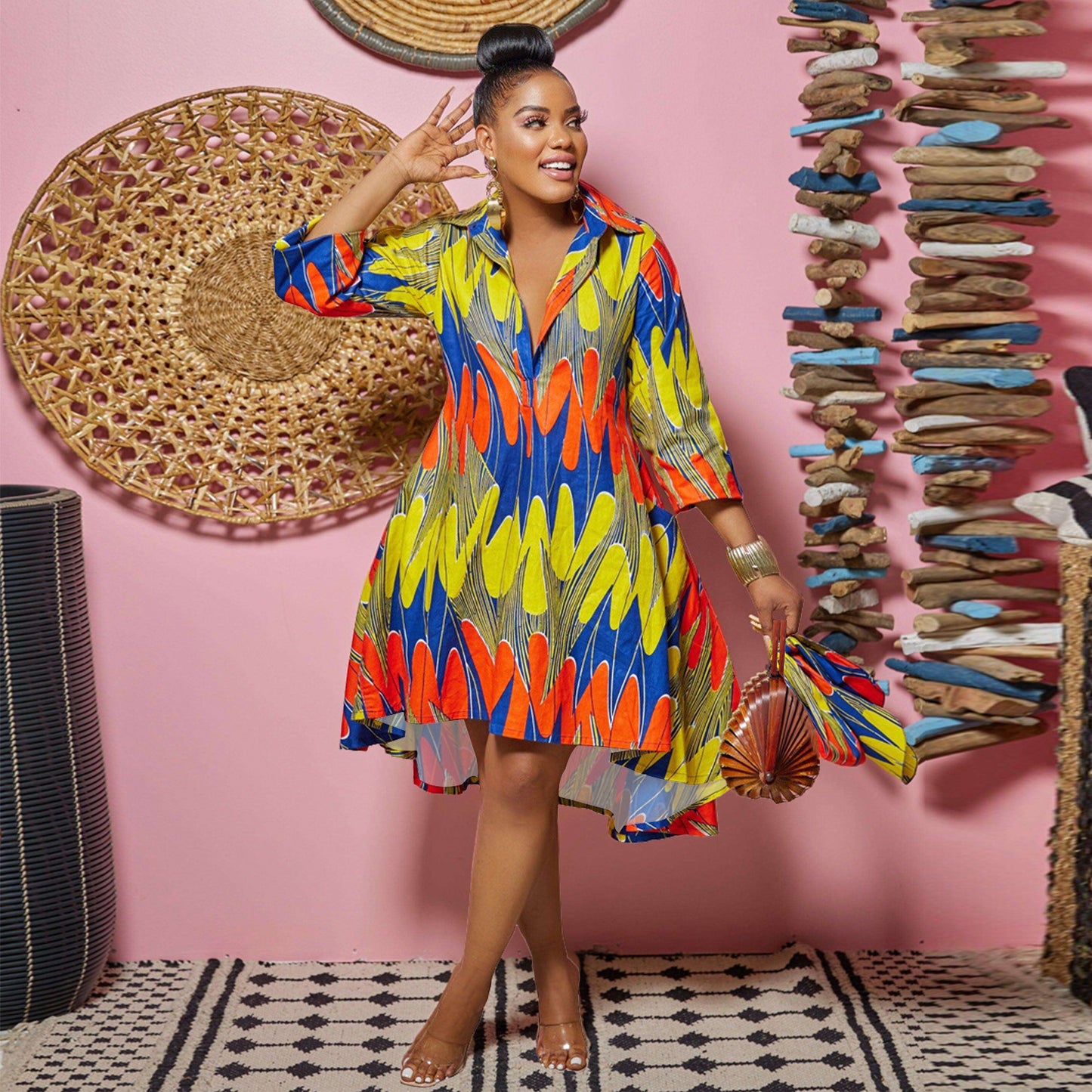 Deep Lapel Color Dress Nightclub Uniforms Uniform