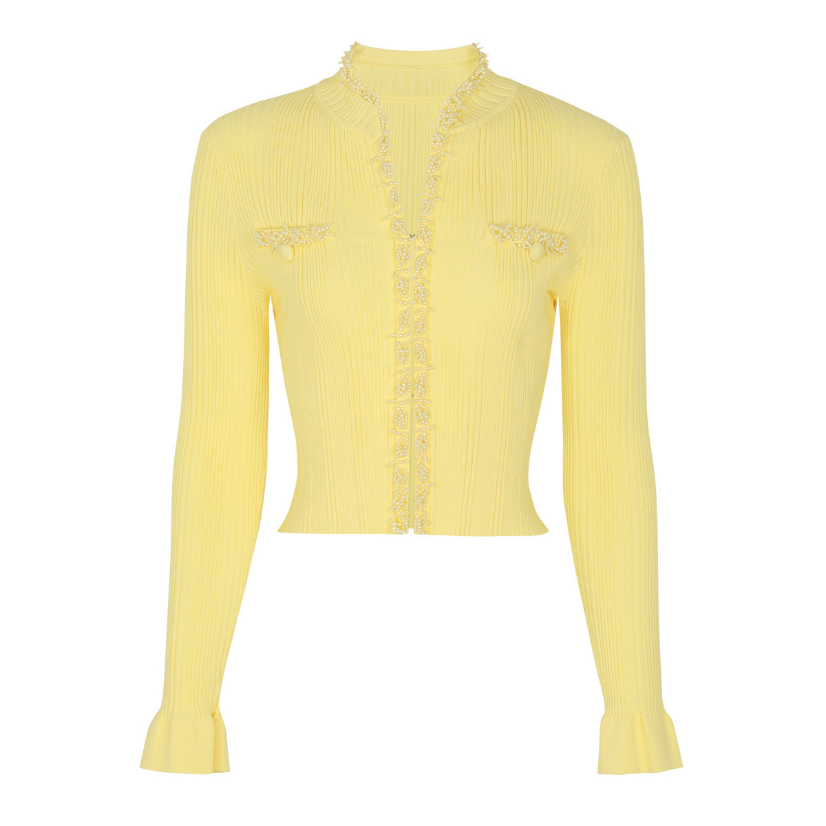 Women's High Quality Fashion Beaded Knitted Suits