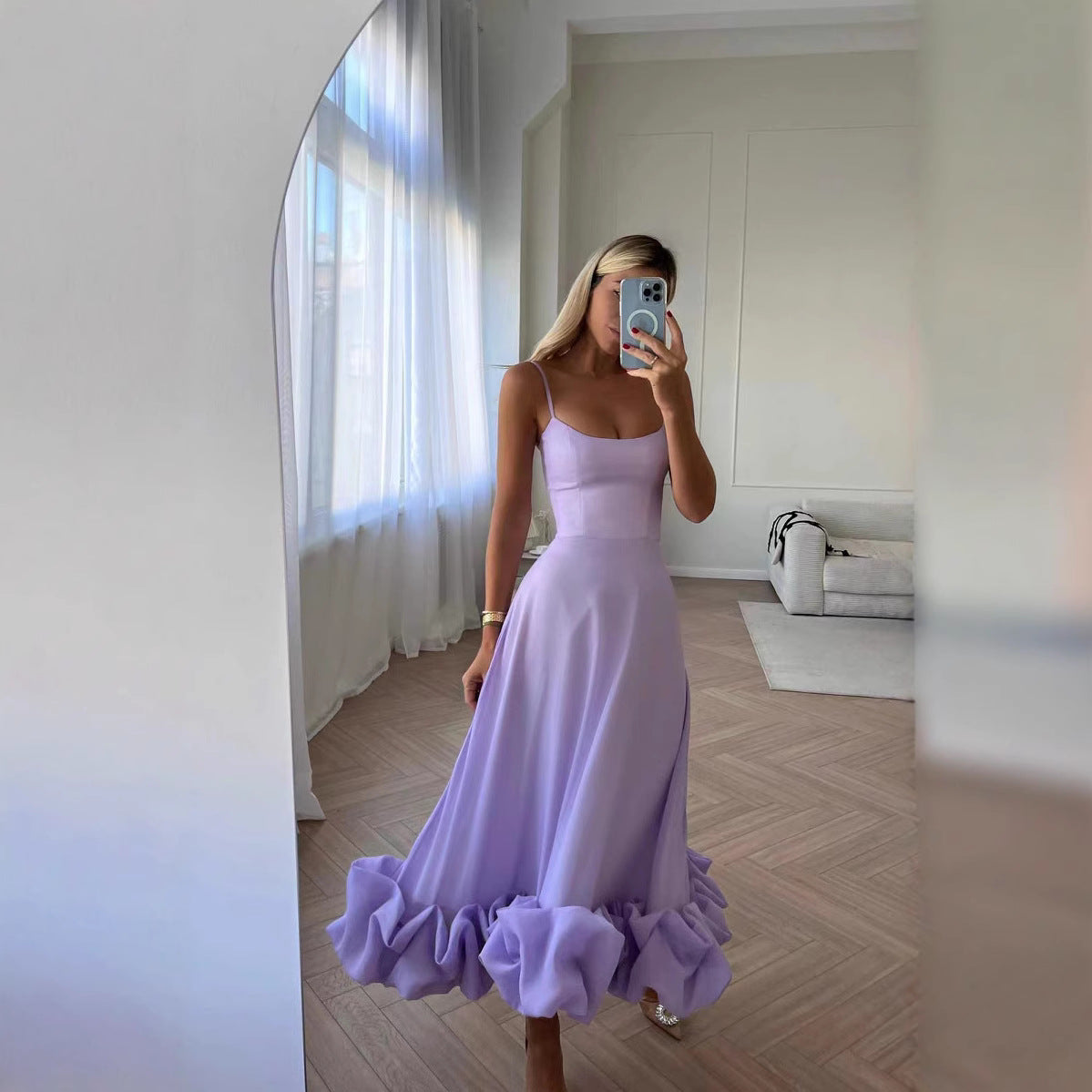 Women's Suspender A- Line Flower Large Dress Dresses