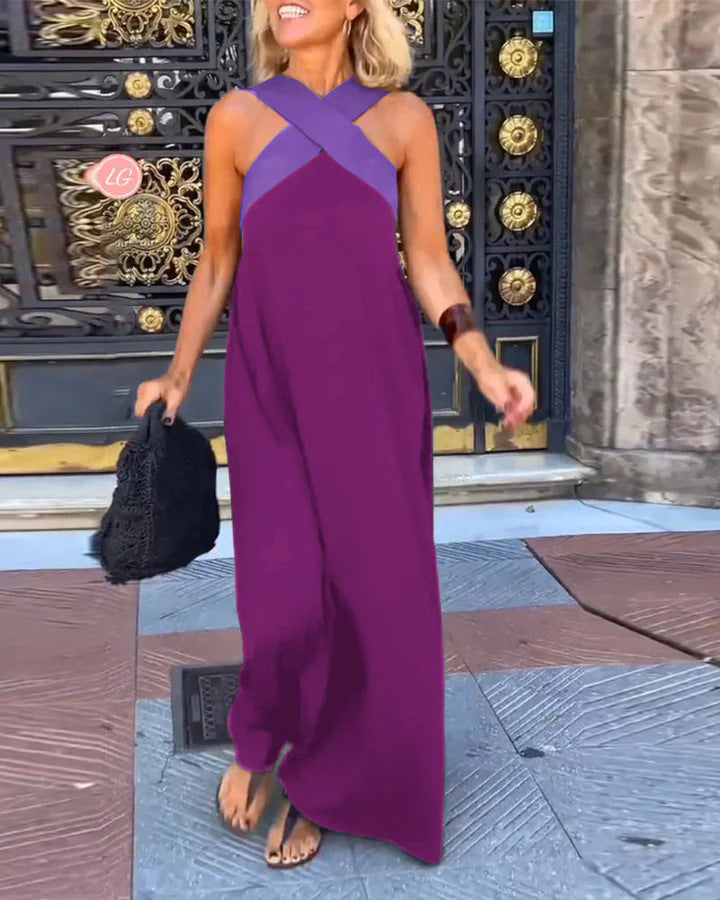 Women's Summer Long Cross Sexy Beauty Back Dress