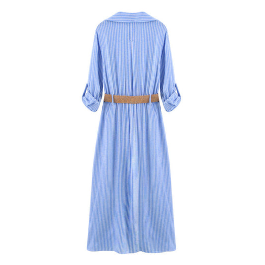 Women's Fashion Casual Long Sleeve Lapel With Dresses