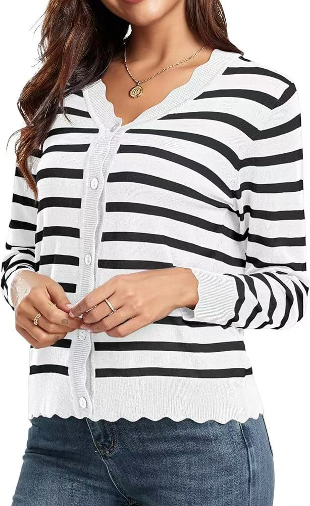 Ruffle 9-point Sleeve Thin Fashion Knitted Women's Sweater