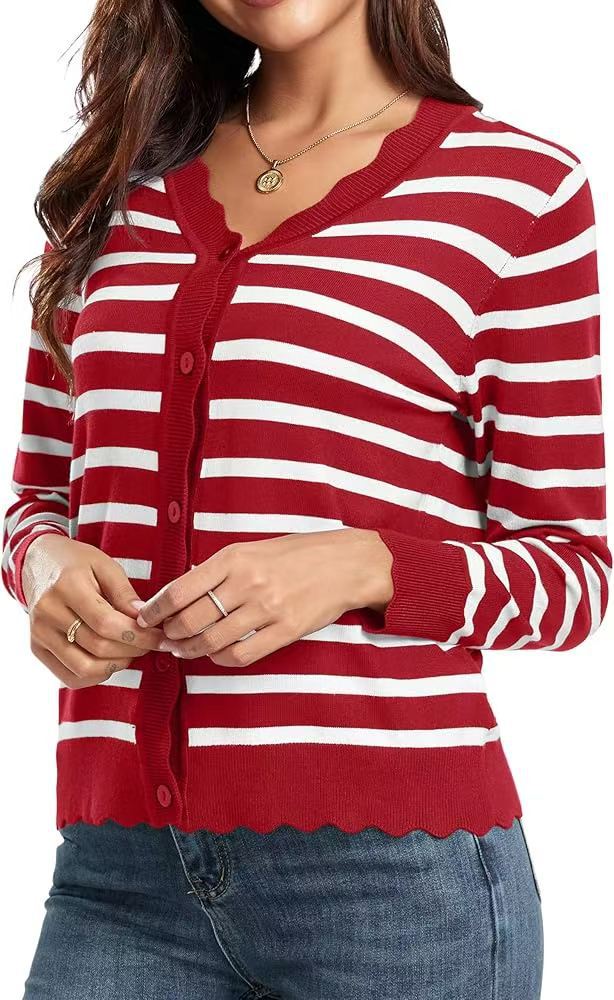 Ruffle 9-point Sleeve Thin Fashion Knitted Women's Sweater